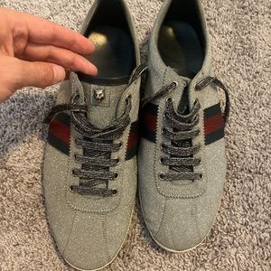 Gucci Glitter Web Sneakers With Studs Size 12